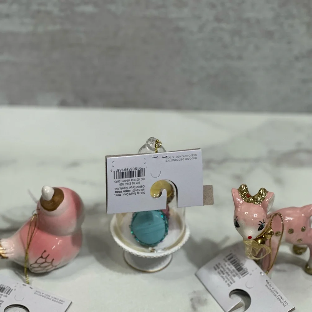 Target Wondershop Holiday Ceramic Lot of 3 Ornaments